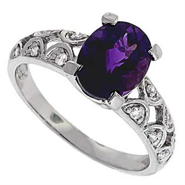 Prima Diamond And Amethyst Ring