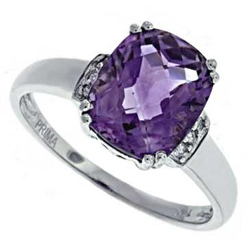 Prima Diamond And Amethyst Ring