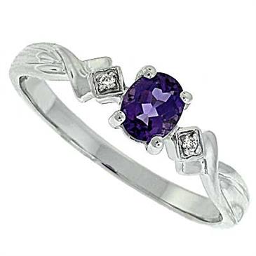 Prima Diamond And Amethyst Ring