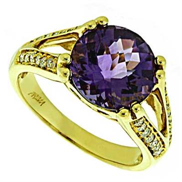 Prima Diamond And Amethyst Ring