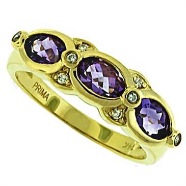 Prima Diamond And Amethyst Ring