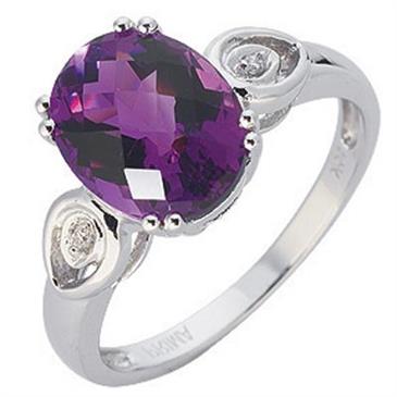 Prima Diamond And Amethyst Ring