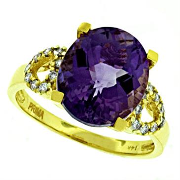 Prima Diamond And Amethyst Ring