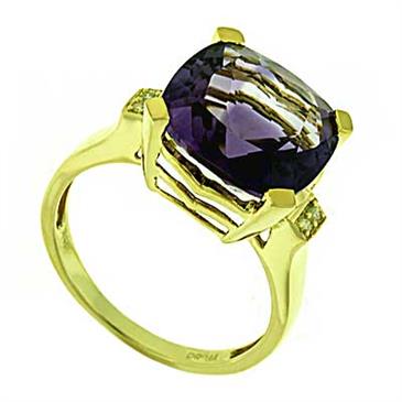 Prima Diamond And Amethyst Ring