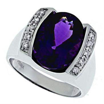 Prima Diamond And Amethyst Ring