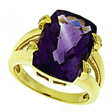 Prima Diamond And Amethyst Ring