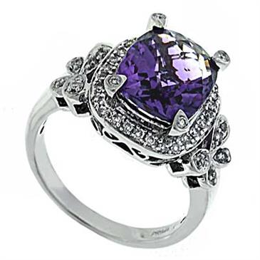 Prima Diamond And Amethyst Ring