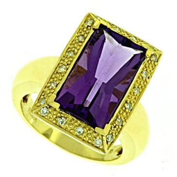 Prima Diamond And Amethyst Ring