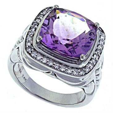 Prima Diamond And Amethyst Ring