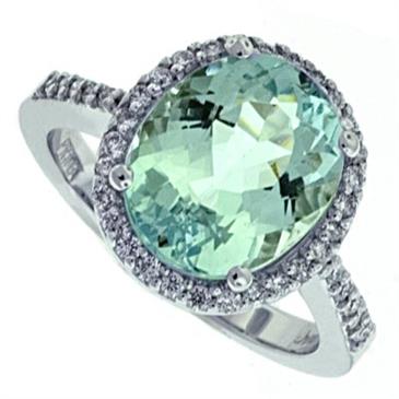 Prima Diamond And Aquamarine Ring 