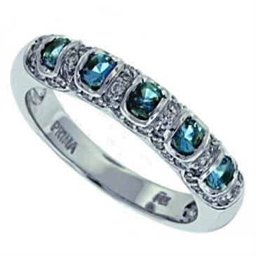 Prima Diamond And Aquamarine Ring