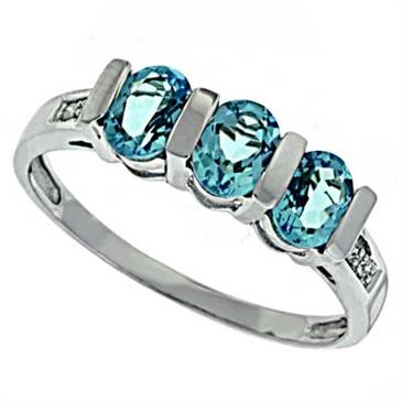 Prima Diamond And Blue Topaz Ring