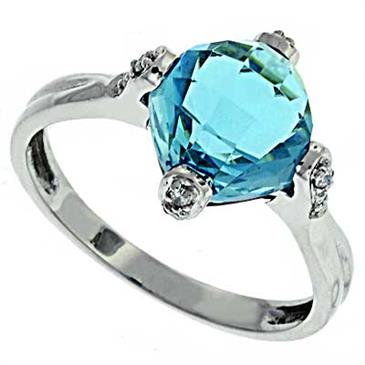 Prima Diamond And Blue Topaz Ring