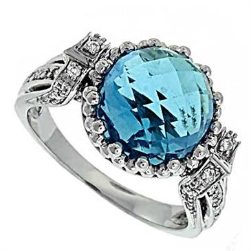 Prima Diamond And Blue Topaz Ring