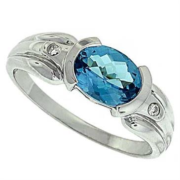 Prima Diamond And Blue Topaz Ring