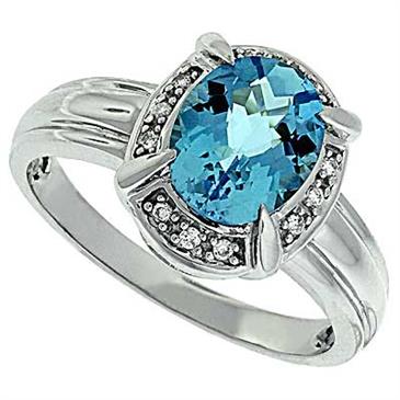 Prima Diamond And Blue Topaz Ring