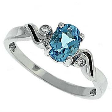 Prima Diamond And Blue Topaz Ring