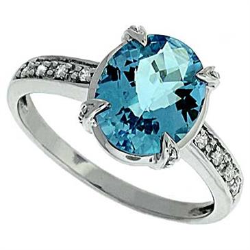 Prima Diamond And Blue Topaz Ring