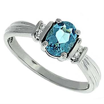 Prima Diamond And Blue Topaz Ring