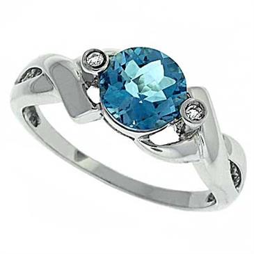 Prima Diamond And Blue Topaz Ring