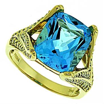 Prima Diamond And Blue Topaz Ring