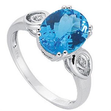 Prima Diamond And Blue Topaz Ring