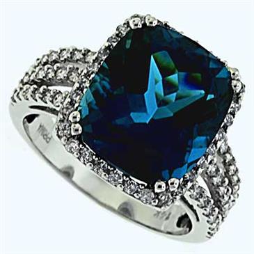 Prima Diamond And Blue Topaz Ring