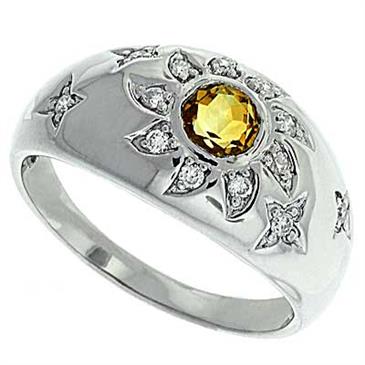 Prima Diamond And Citrine Ring 