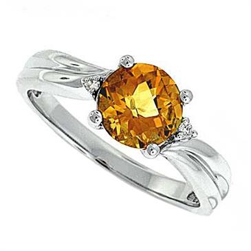 Prima Diamond And Citrine Ring