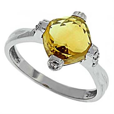 Prima Diamond And Citrine Ring