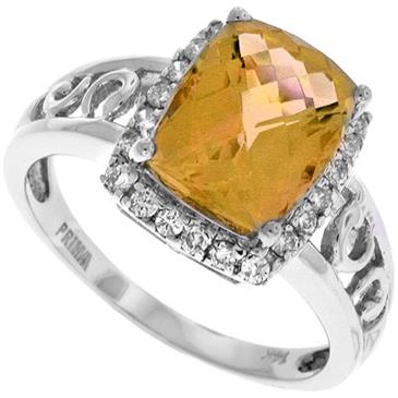 Prima Diamond And Citrine Ring