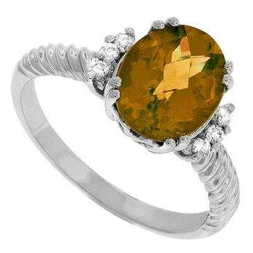 Prima Diamond And Citrine Ring