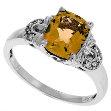 Prima Diamond And Citrine Ring