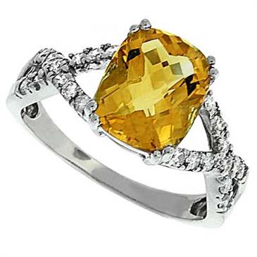 Prima Diamond And Citrine Ring