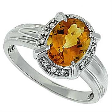 Prima Diamond And Citrine Ring