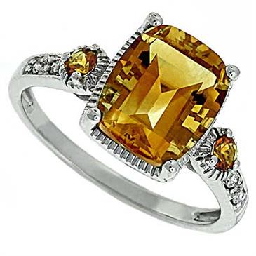 Prima Diamond And Citrine Ring