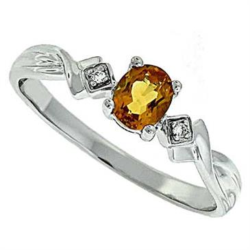 Prima Diamond And Citrine Ring