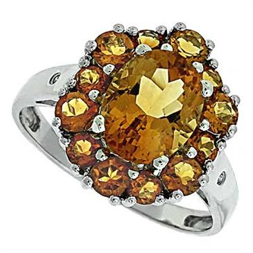 Prima Diamond And Citrine Ring