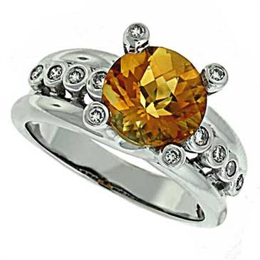 Prima Diamond And Citrine Ring