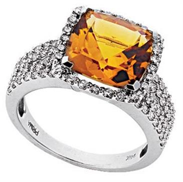 Prima Diamond And Citrine Ring