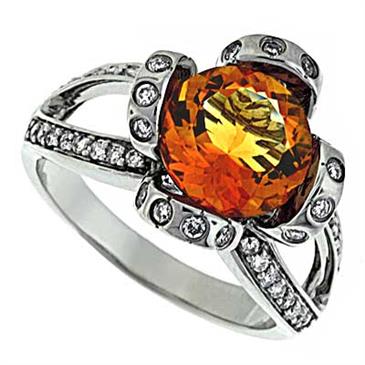 Prima Diamond And Citrine Ring