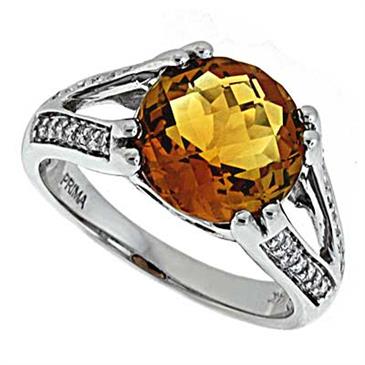 Prima Diamond And Citrine Ring