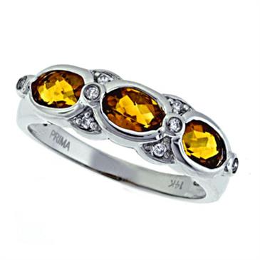 Prima Diamond And Citrine Ring