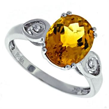 Prima Diamond And Citrine Ring