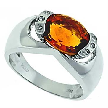 Prima Diamond And Citrine Ring