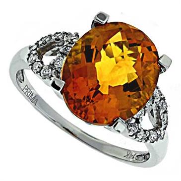 Prima Diamond And Citrine Ring