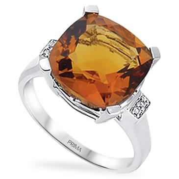 Prima Diamond And Citrine Ring