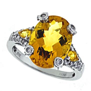 Prima Diamond And Citrine Ring