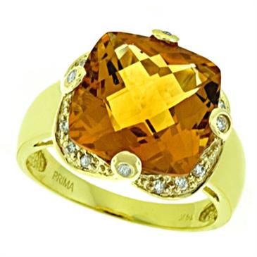 Prima Diamond And Citrine Ring