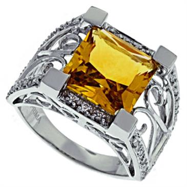 Prima Diamond And Citrine Ring